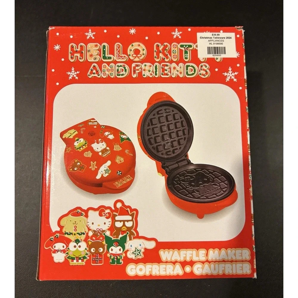 Hello‎ Kitty and Friends Sanrio Red Holiday Christmas Mini Waffle Maker New